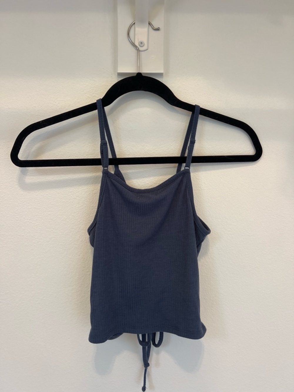 love, Fire Navy Ribbed Ruched Drawstring Cami - Picture 2 of 5